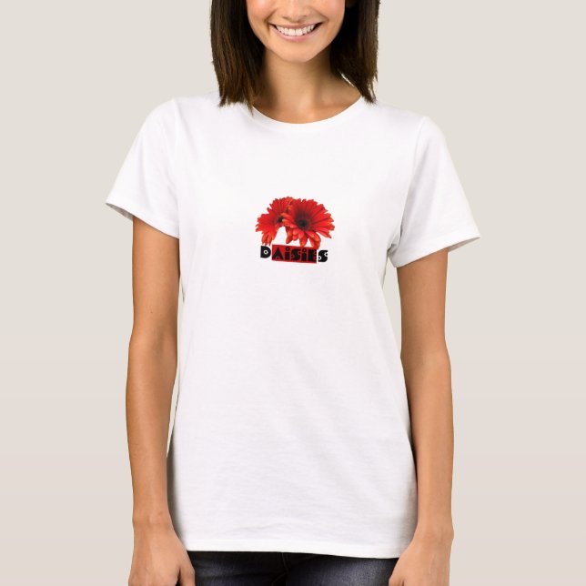 Röda orange daisy t-shirt (Framsida)