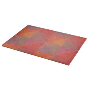 Röda Orange Rosa Akvarelltrianglar Geometrisk Kons