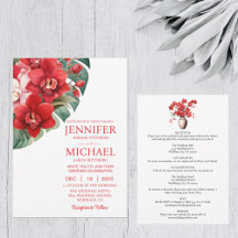 Röda orchids Sommarbröllop under vinter