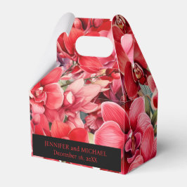 Röda orkidéer akvarell presentaskar