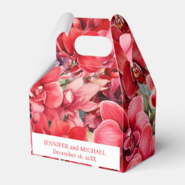 Röda orkidéer akvarell presentförpackningar presentaskar