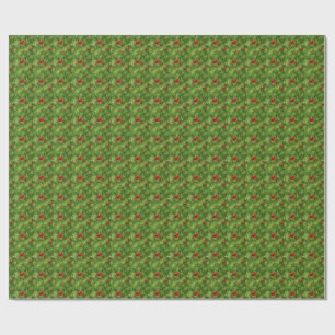 Röda Ornament & Ständigt Grön Julpresentpapper Presentpapper