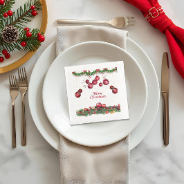 Röda Ornamenter Modern Julfest Pappersservett