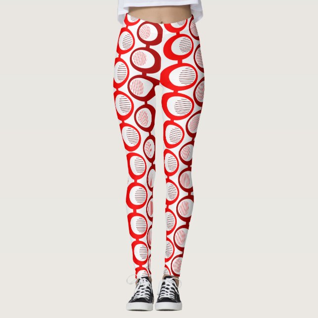 Röda oval Strings Leggings (Framsida)