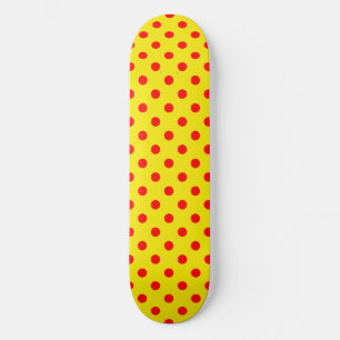 Röda på gula prickar mönsterdesign mini skateboard bräda 18,5 cm