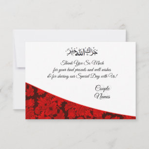 Röda paisley Muslim tack Kort