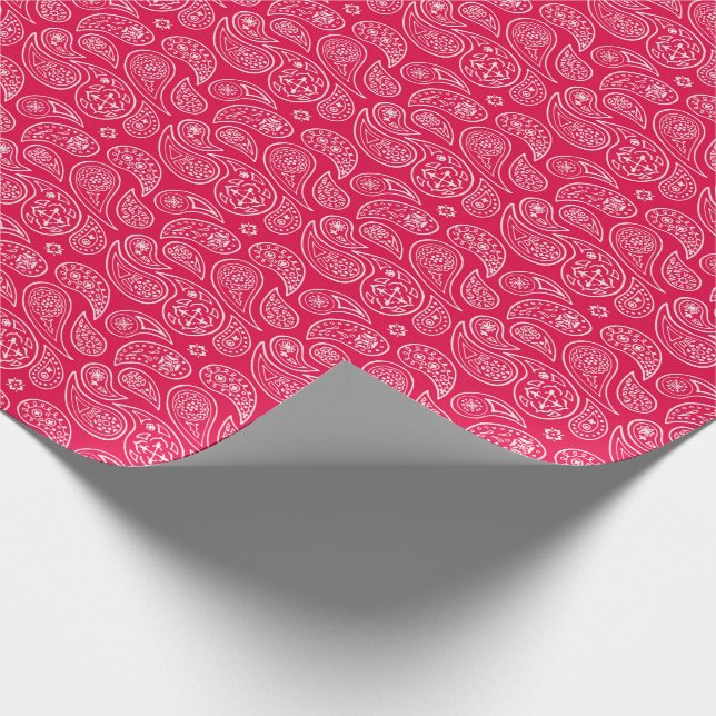 Röda Paisleys Presentpapper (Hörn)