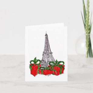 Röda paket i parisiskt stil kort