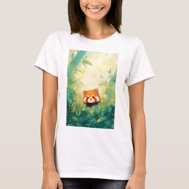 Röda Panda Bambuhelgedomen T Shirt (Framsida)