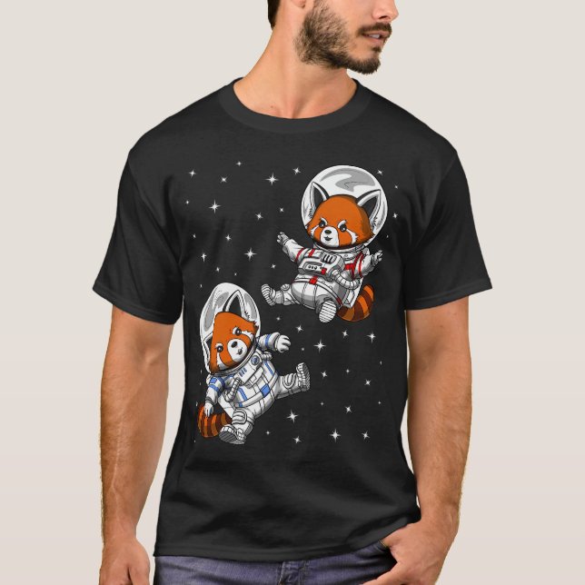 Röda Panda Björn Astronauter T Shirt (Framsida)