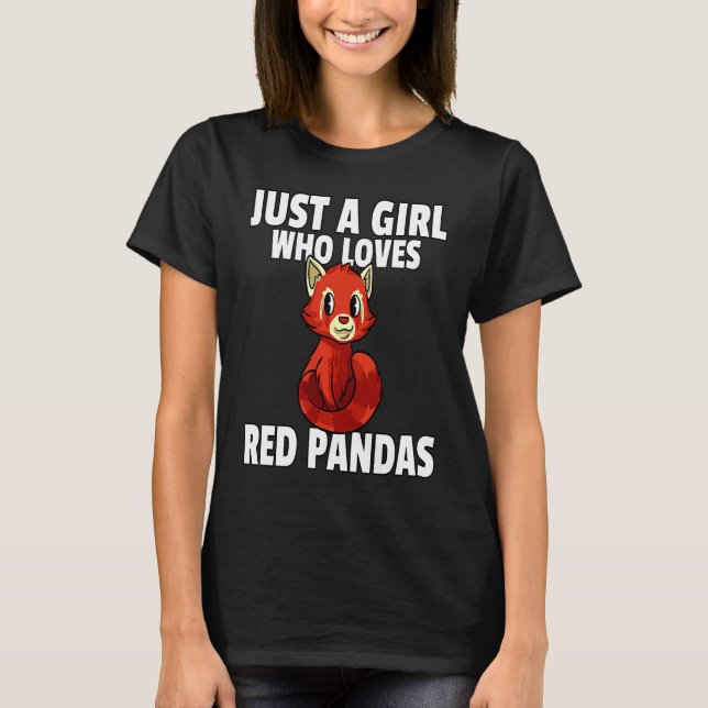 Röda panda för flickor, kvinnor t shirt (Framsida)