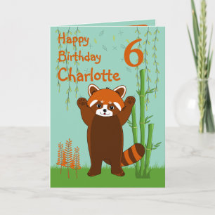 Röda Panda Grattis på födelsedagen-åldern, mappat Kort