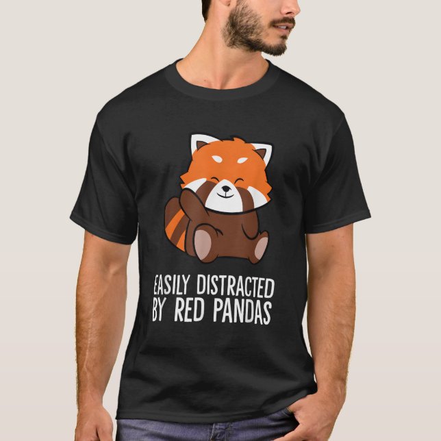 Röda panda Kärlek som lätt distraherats av rödpand T Shirt (Framsida)