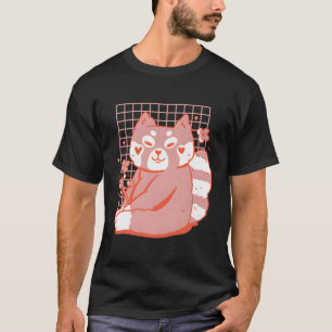 Röda panda med färgade blommor för barn t shirt