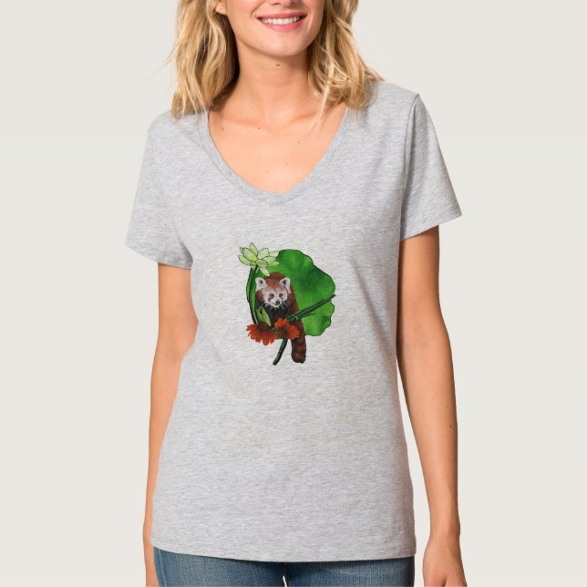 Röda panda och koffloger t shirt (Framsida)