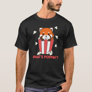 Röda panda Popcorn Whits Poppin Pandas Cinema till T Shirt