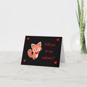 Röda panda Valentindagen-Helgdag-kort Helgkort