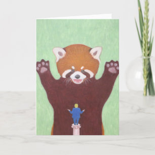 Röda panda vs. Trump Greeting Card Helgkort