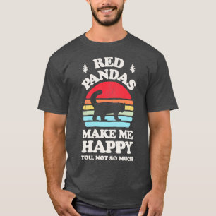 Röda pandabandrar gör mig till Lycklig Sunset Retr T Shirt