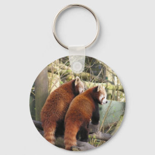 Röda Pandas Keychain Nyckelring