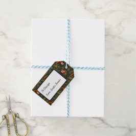 Röda pandor i Forest Black Presentetikett