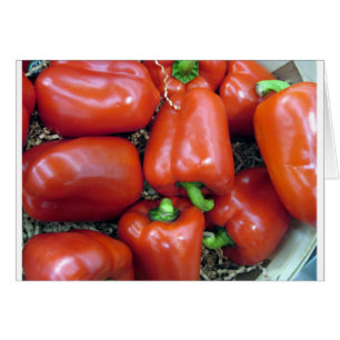 Röda paprika hälsningskort