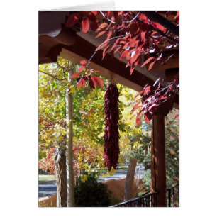 Röda paprikor i New mexico Fall Foliage Hälsningskort