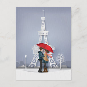 Röda paraply i Paris par Vykort