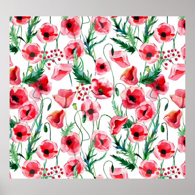 Röda påsar: illustration av vattenfärgens blommigt poster (Framsidan)