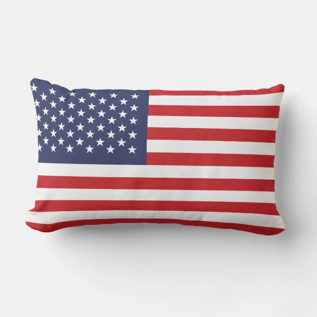 Röda Patriotflaggan Lumbarkudde (Framsida)