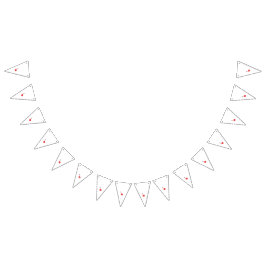 Röda pelargoniabuketter är avbildade i en clip art vimplar