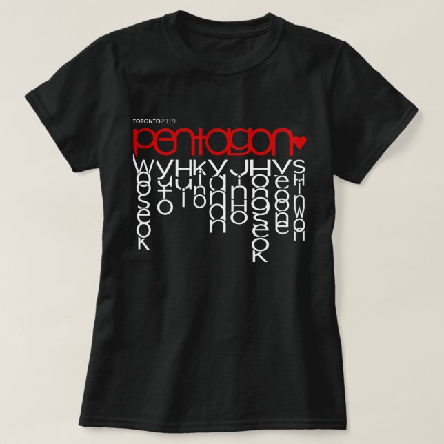 Röda Pentagon T Shirt (Design framsida)