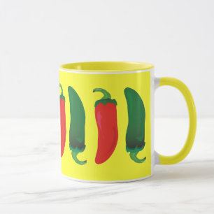 Röda peppar för n-grönthett mugg