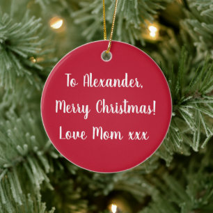 Röda Personligen Namn God jul från Mamma Julgransprydnad Keramik