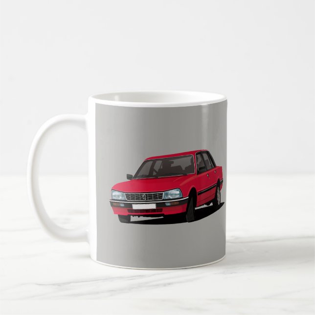 Röda Peugeot 505 - - Kaffemugg (Vänster)