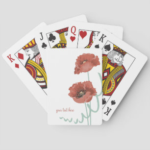 Röda pioner som leker kort spel kort