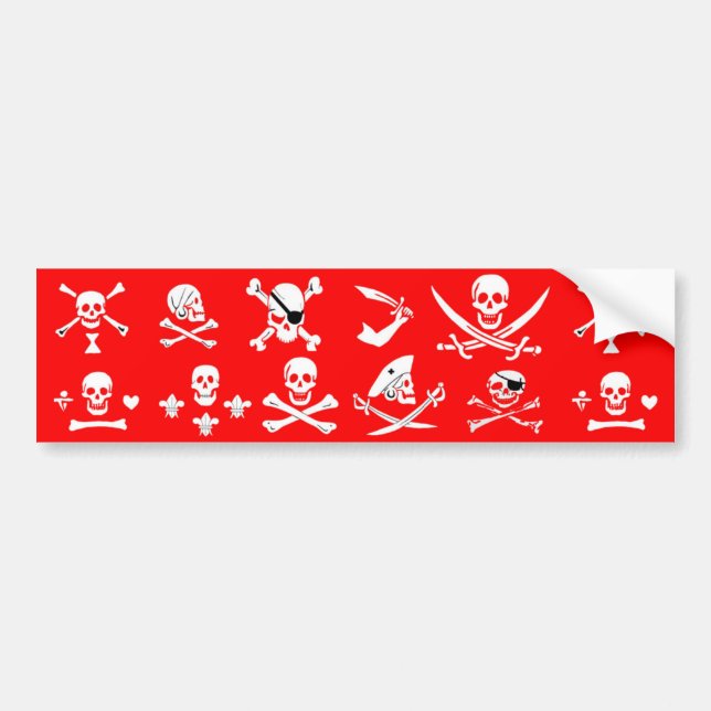 RÖDA PIRAT BANNERS SKULL,KROSSEDDA BONER,SWORDER BILDEKAL (Framsidan)