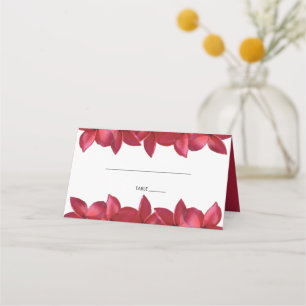 Röda platskort Plumeria Frangipani Bröllop Placeringskort