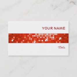 Röda plattan rand vit visitkort