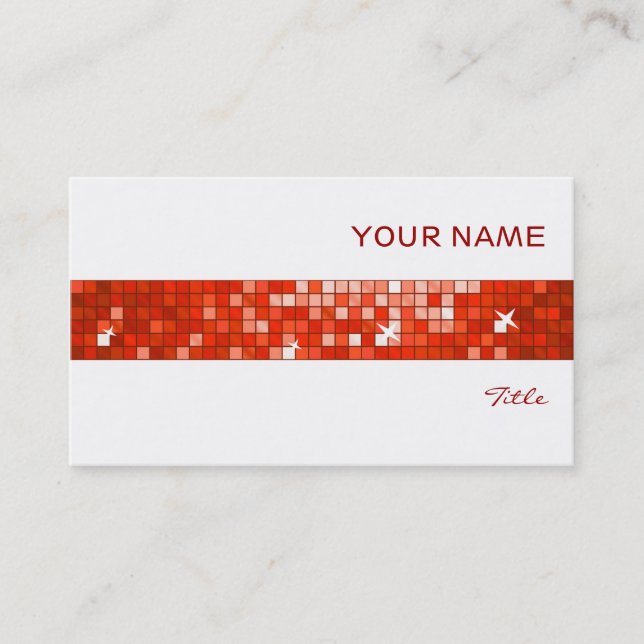 Röda plattan rand vit visitkort (Framsida)
