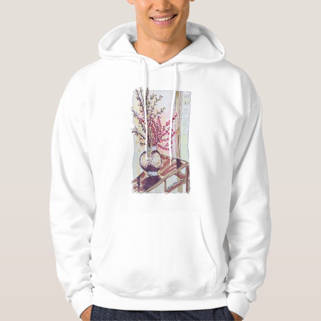 Röda plommonblommor hoodie (Framsida)