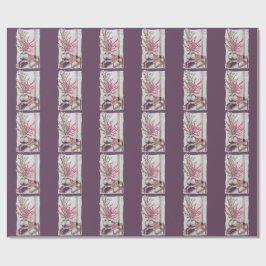 Röda plommonblommor presentpapper