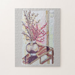 Röda plommonblommor pussel
