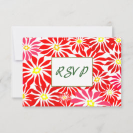Röda Poinsettia Blommor Redigerbara Holiday RSVP OSA Kort
