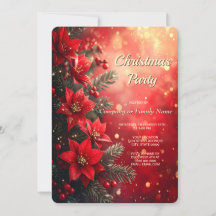 Röda Poinsettia och Bär Julfest