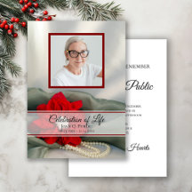 Röda Poinsettia Pärlor Firande av Liv Minnesstund