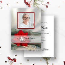 Röda Poinsettia Pearls Dödsårsdagen för minnesdage