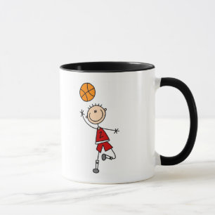 Röda pojkebasketT-tröja och gåvor Mugg