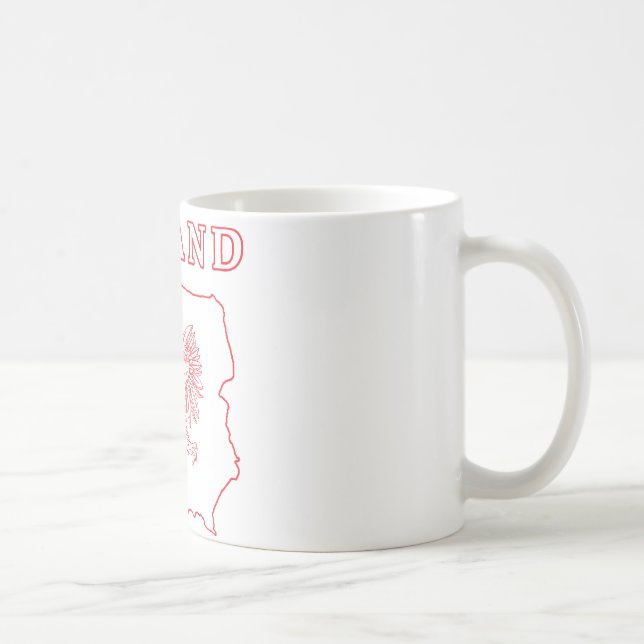 Röda Polen Karta med öre Kaffemugg (Höger)