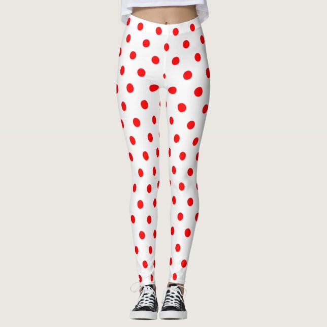 Röda Polka dots Leggings (Framsida)